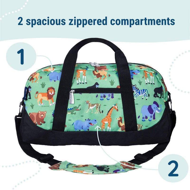 Wildkin Kids Overnighter Duffel Bag â€“ Carry-On Size, Ideal for School & Sleepovers â€“ Wild Animals - Image 5